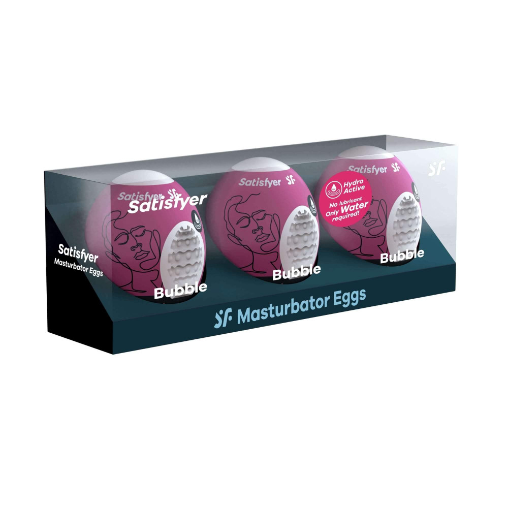 Satisfyer Egg Bubble - souprava masturbačních vajíček (3ks)