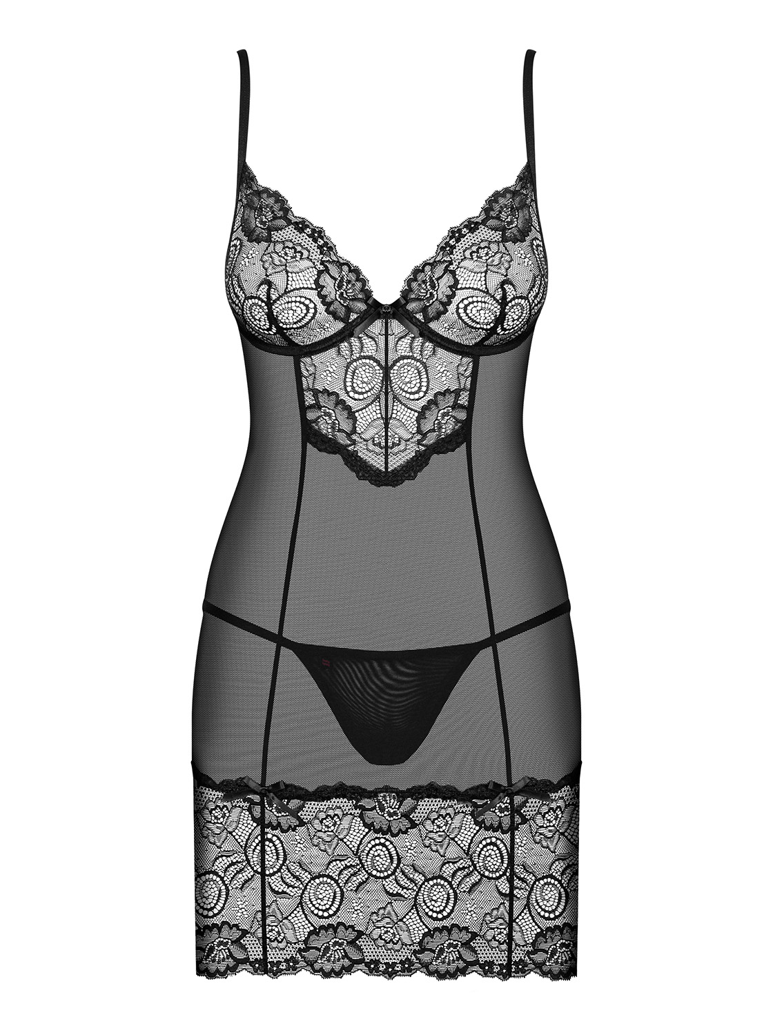 Košilka Alluria chemise - Obsessive černá S/M