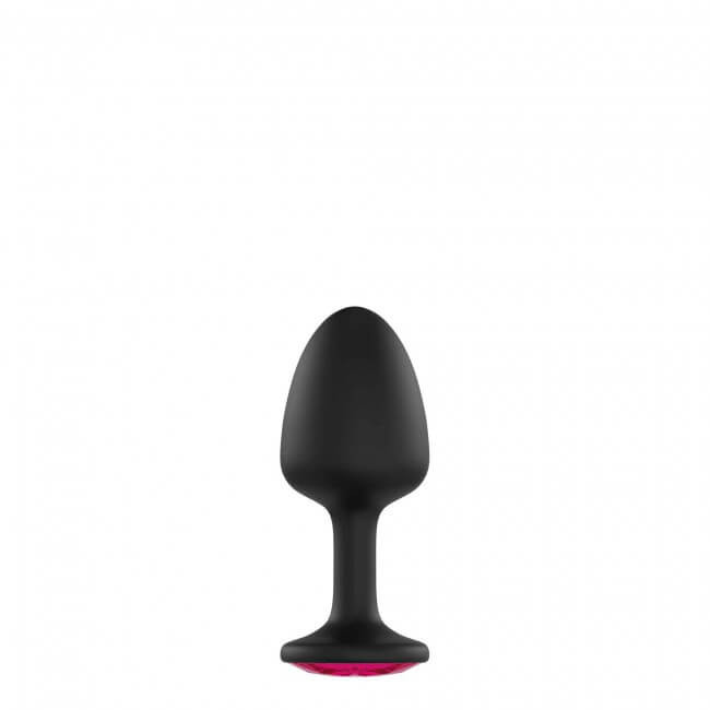 Dorcel Geisha Plug Ruby M - růžové anální dildo s kamínky (černé)