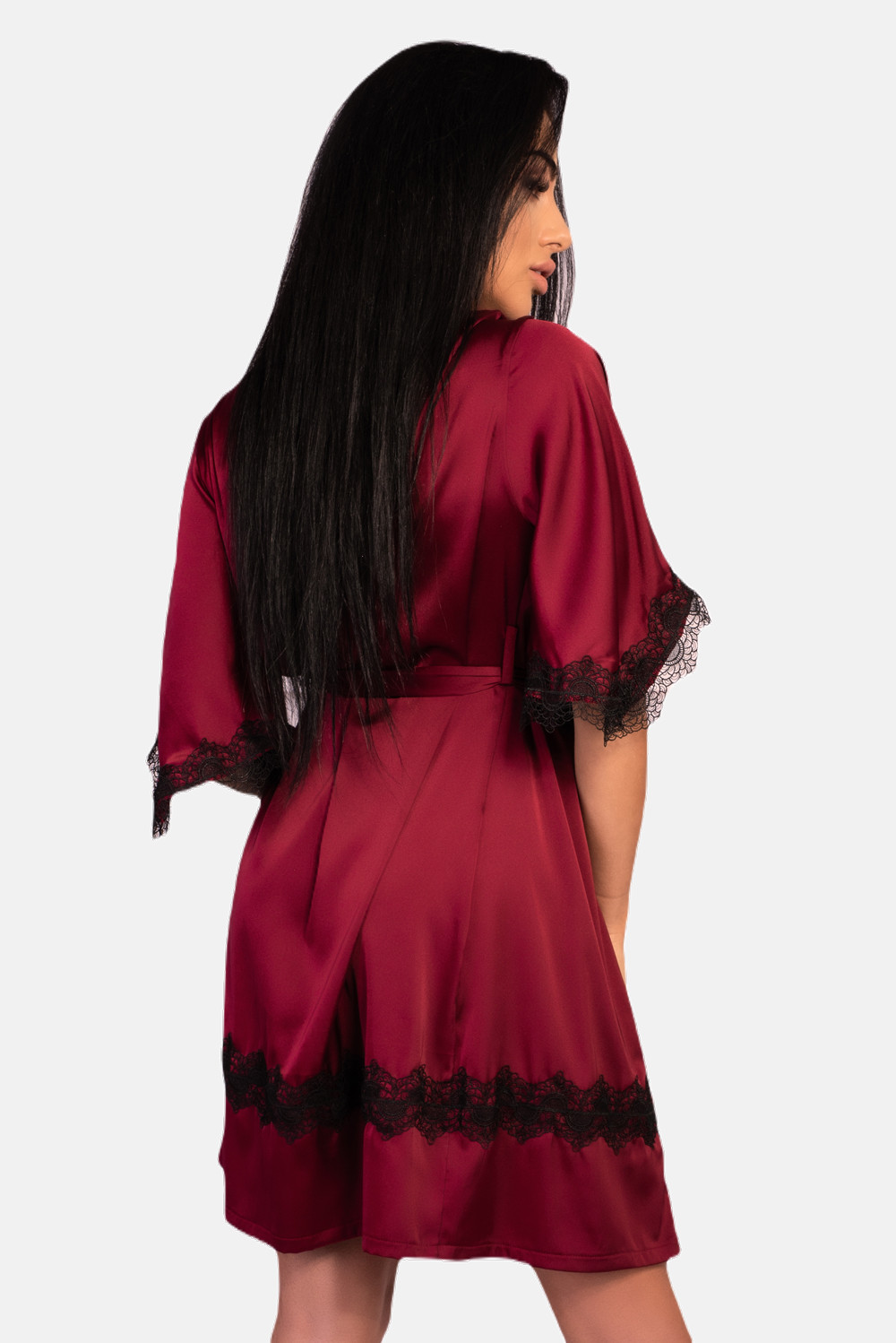 Dámský župan LivCo Corsetti Fashion Housecoat Aresmina Claret L/XL