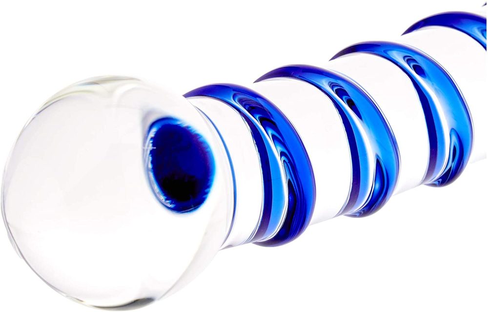 Gläs Blue Spiral Glass 19x2,5-3,9cm