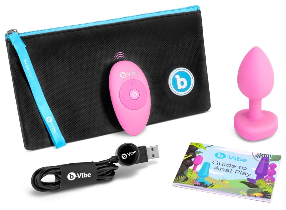 b-Vibe Vibrating Heart Plug S/M Pink