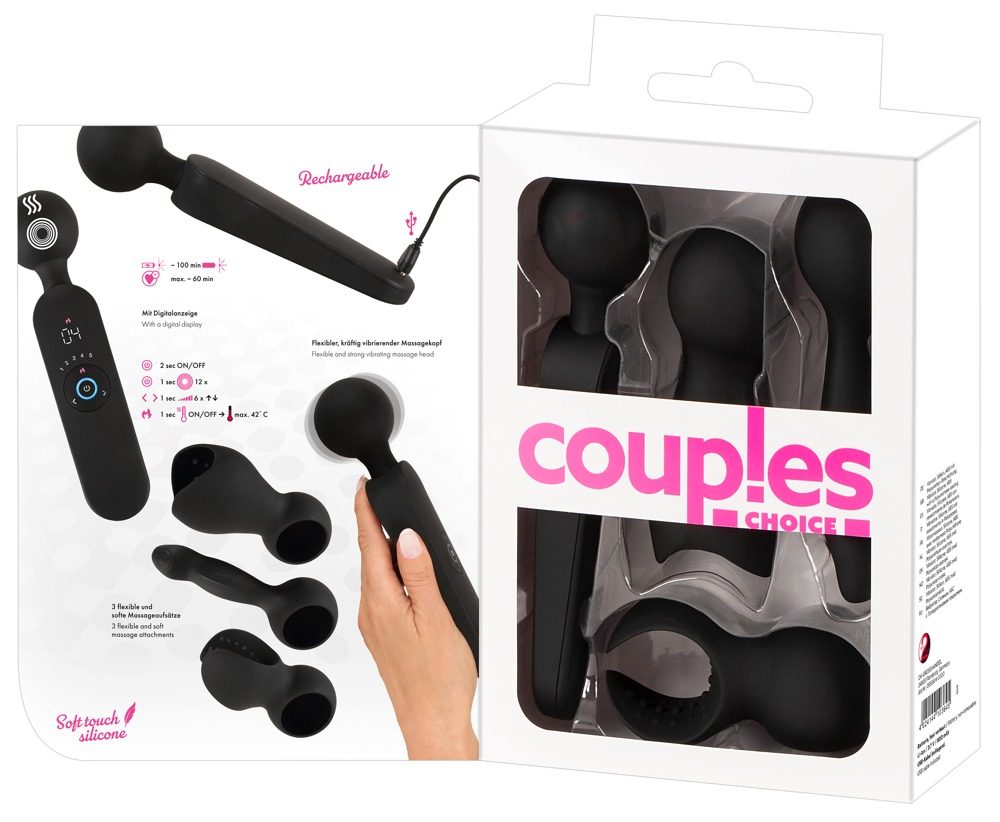 Couples Choice Wand Vibrator with 3 Attachments