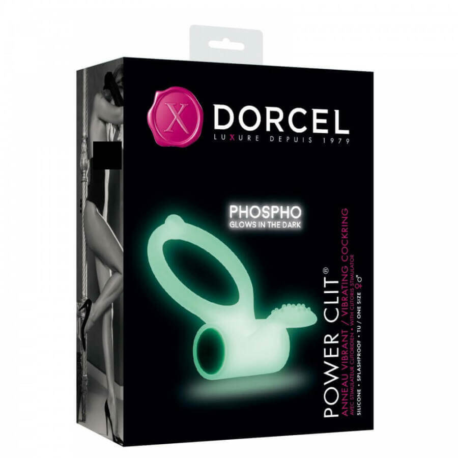 Dorcel - vibrační kroužek na penis, svítící ve tmě (bílý)