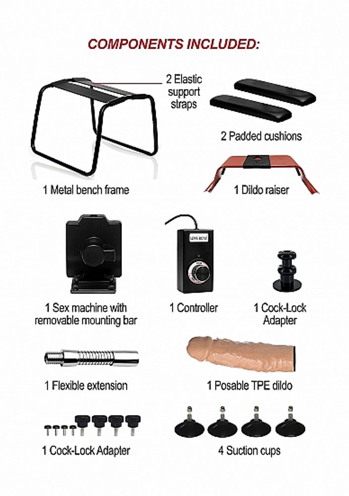 Lovebotz 4 in 1 Bangin Bench with Sex Machine