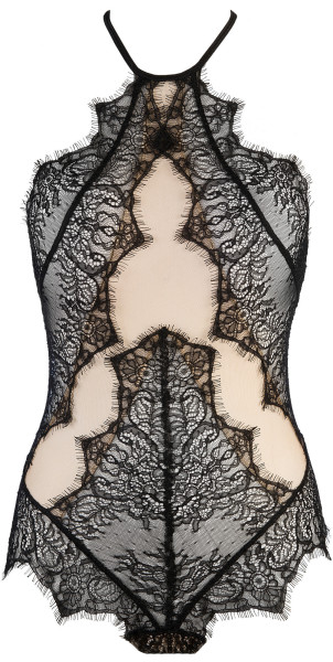 Dámské sexy body V-9490 Černo-béžová - Axami černá s tělovou L-40