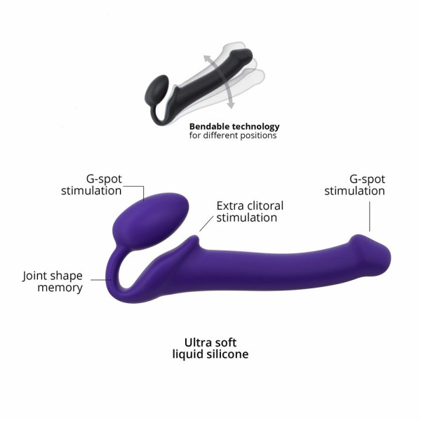 Strap-on-me Semi-Realistic Bendable Strap-On Purple M