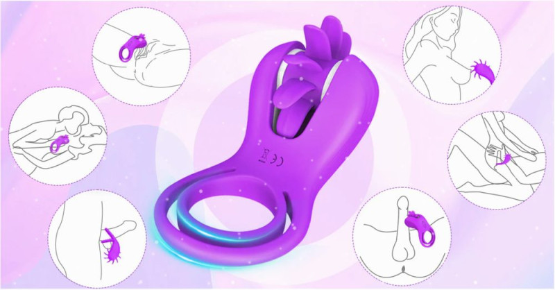 Honey Play Box Roxy Licking Sex Toy & Vibrating Dual Penis Ring