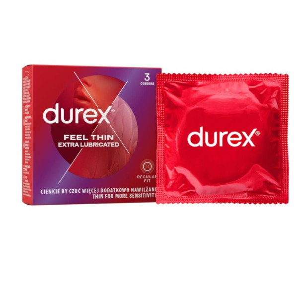 Durex Feel Thin Extra Lubricated 3 ks