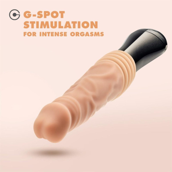 Dr. Skin Silicone Dr. Knight Thrusting Gyrating Vibrating Dildo Beige