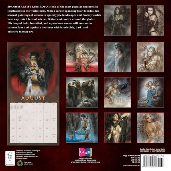 FANTASY ART OF ROYO - OFFICIAL 2025 CALENDAR