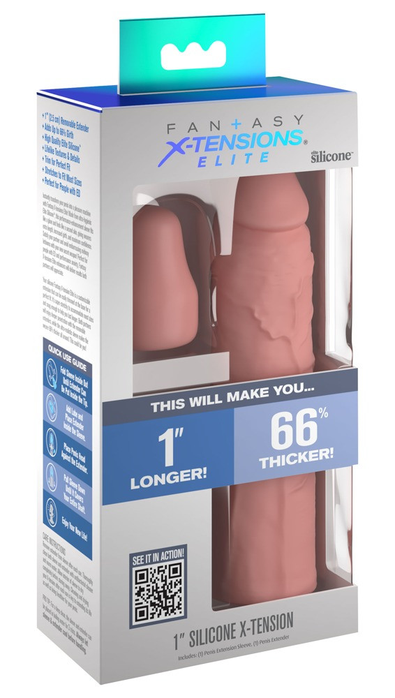 X-TENSION Elite 1 - Střihatelný návlek na penis (přírodní)
