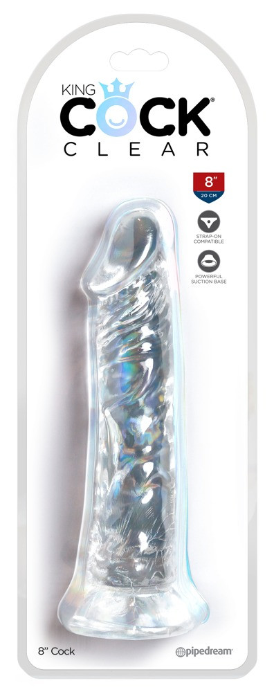 King Cock Clear 8 - velké dildo s přísavkou (20cm)