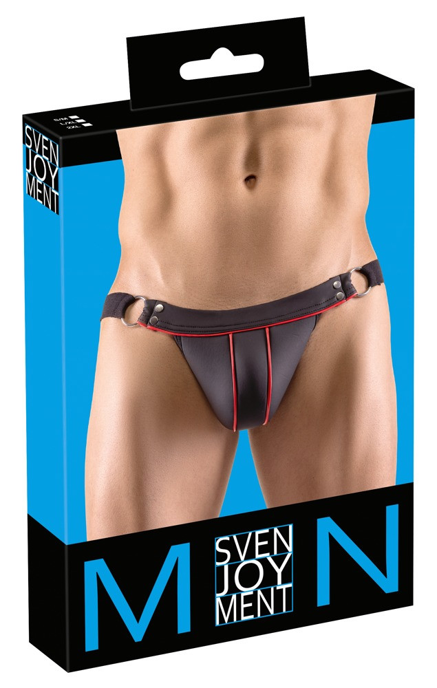 Svenjoyment - suspenzor s kovovým kroužkem (černý) - L/XL