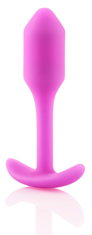 b-vibe Snug Plug 1 - Anální dildo s vnitřním závažím (55 g) - růžové