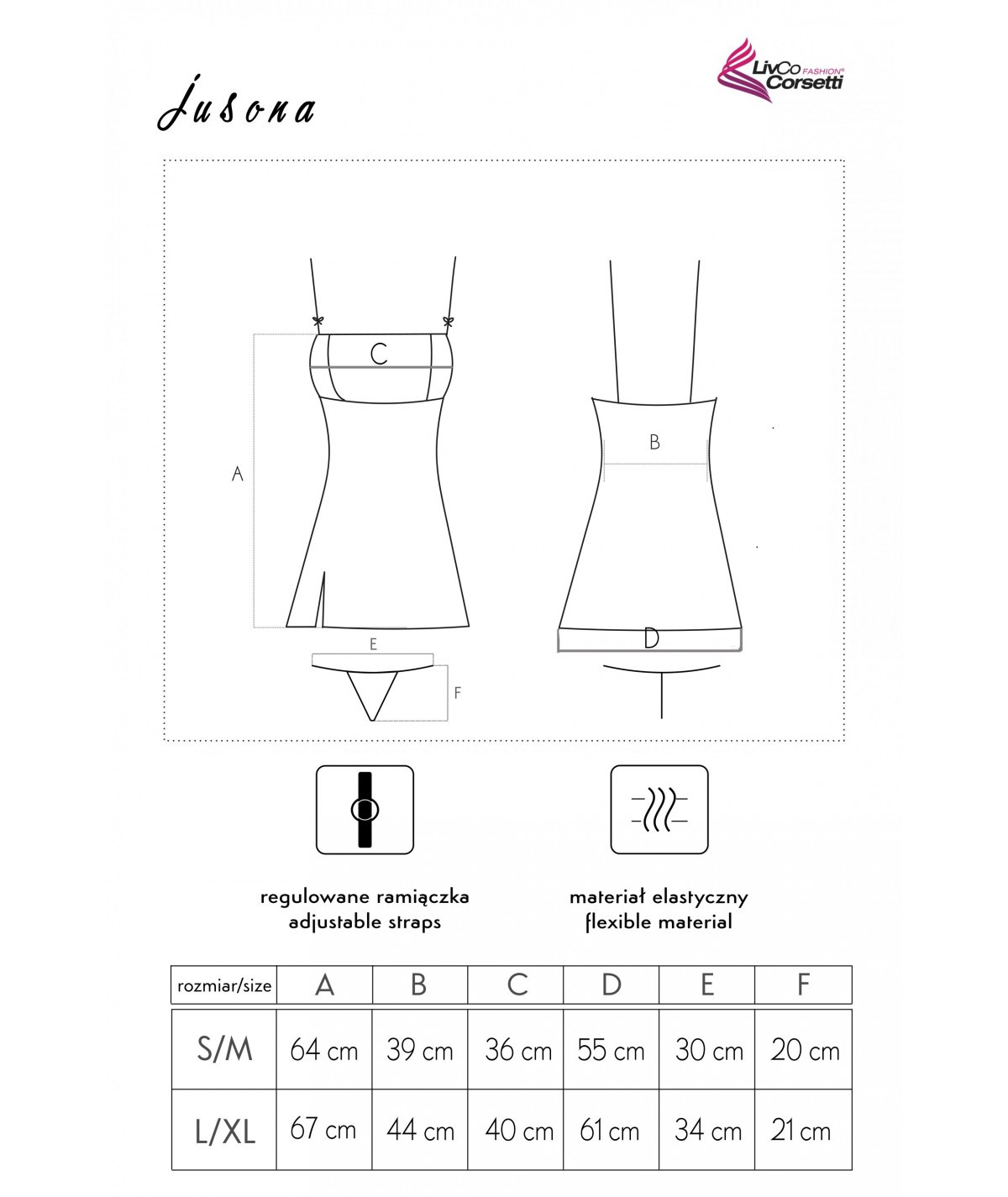 Saténová košilka Jusona - LivCo Corsetti bordó L/XL