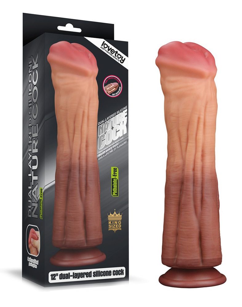 LoveToy 12 Dual Layered Platinum Silicone Cock