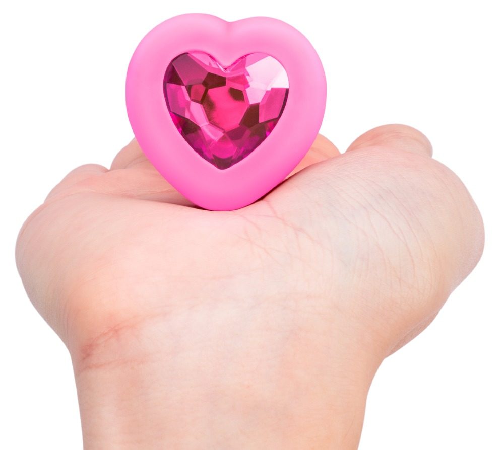 b-Vibe Vibrating Heart Plug S/M Pink