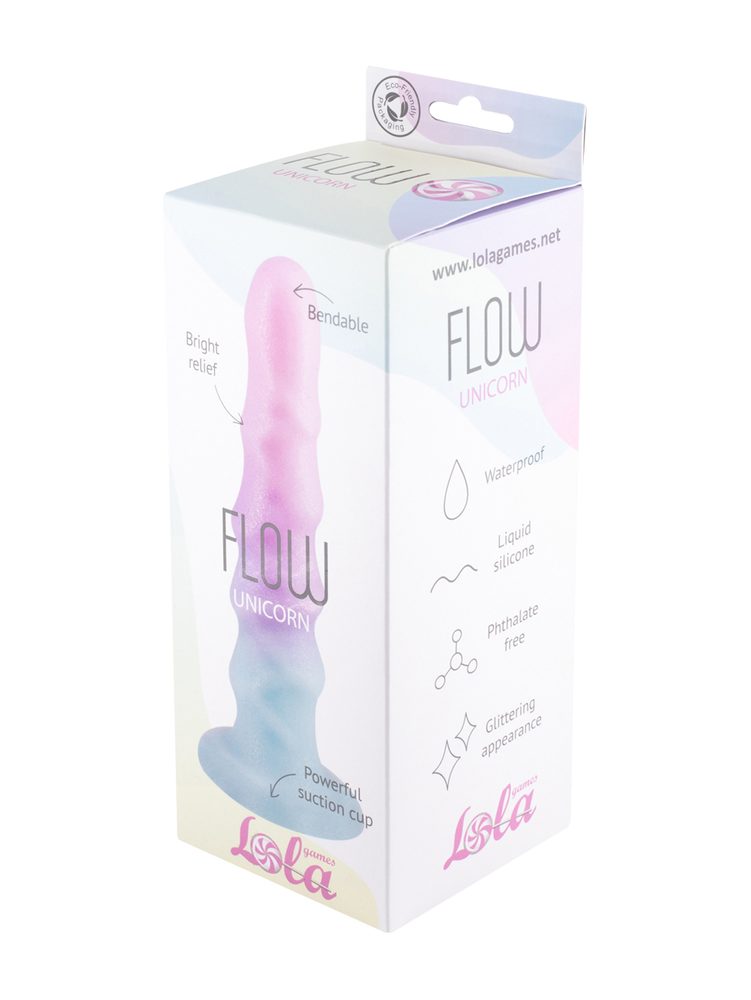 Lola Flow Unicorn silikonové dildo s vroubky 17 cm