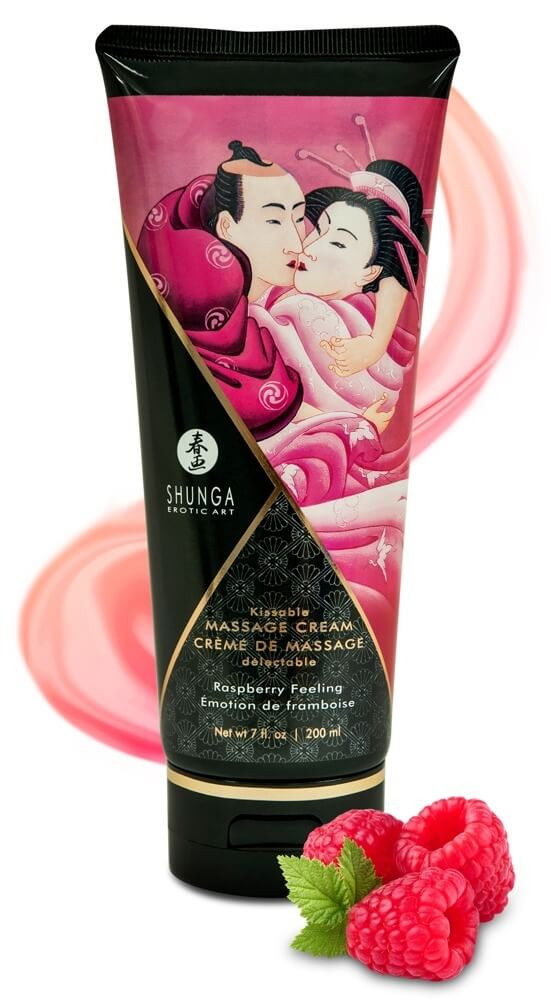 Shunga - masážní krém - malina (200 ml)