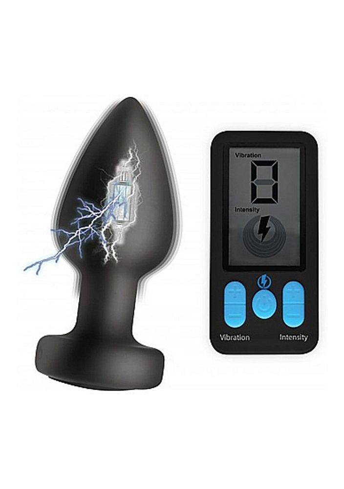 Zeus Electrosex E-Stim Pro Silicone Vibrating Anal Plug with Remote