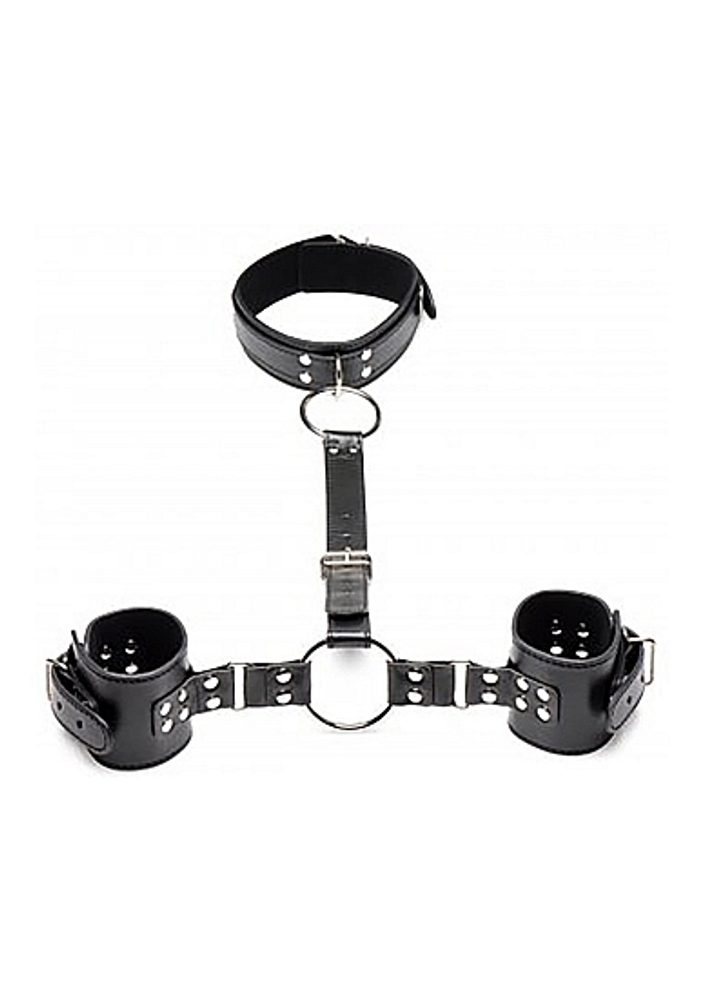 Strict Collar with Cuffs Restraint Set Black