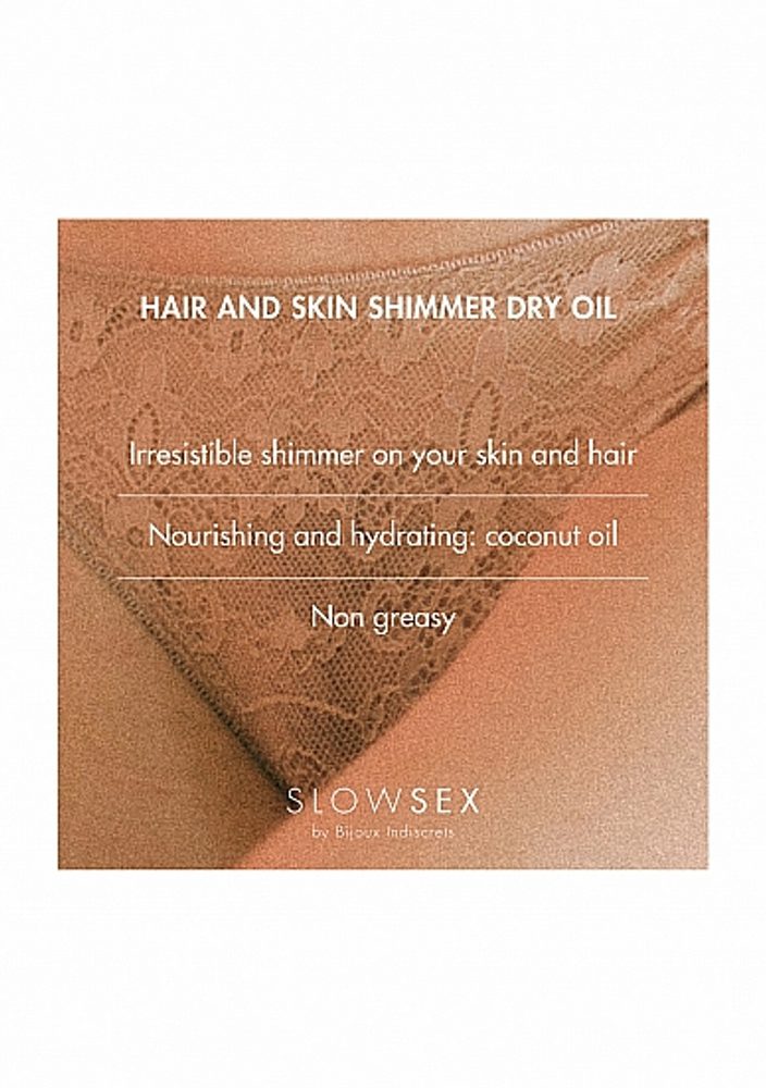 Bijoux Indiscrets Slow Sex Hair And Skin Shimmer Dry Oil 30ml