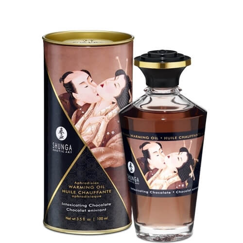 Shunga - hřejivý masážní olej - čokoláda (100 ml)