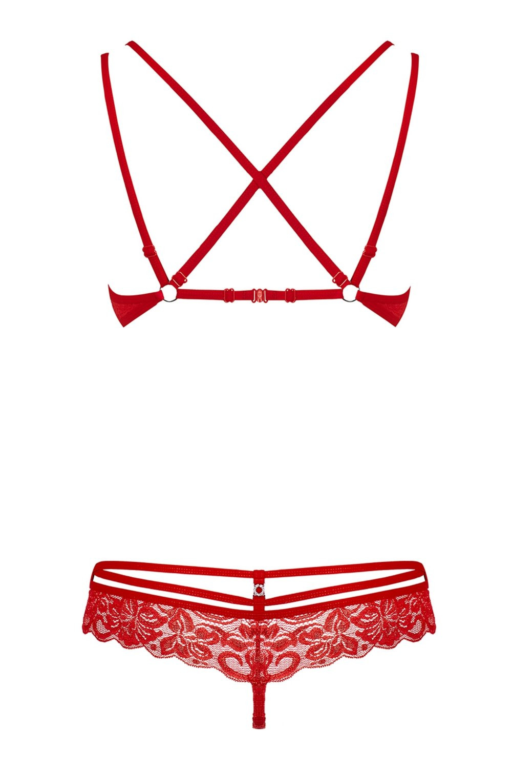 Erotická souprava 860-SET red - OBSESSIVE Červená S/M