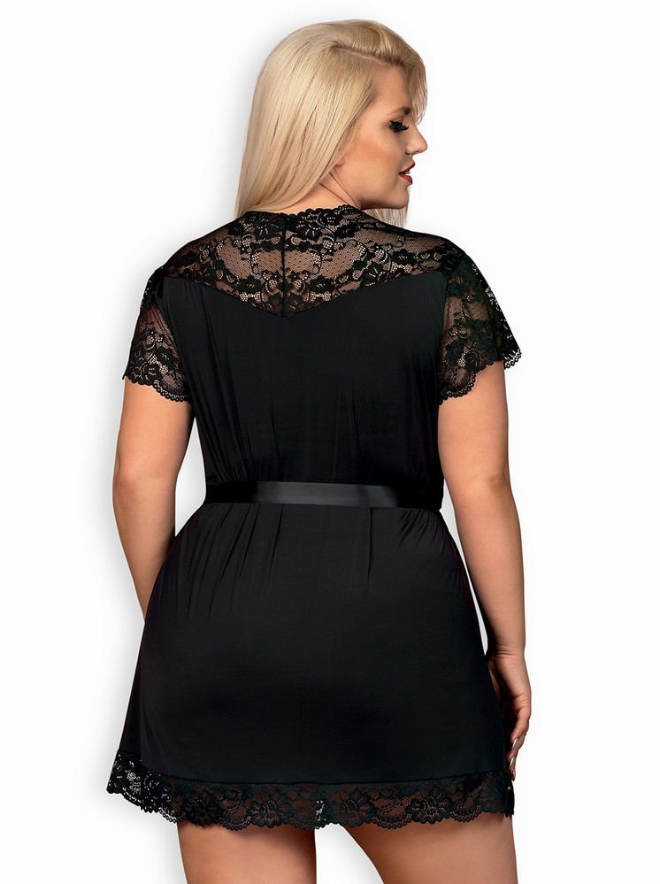 Elegantní župan 810 - PEI black XXL -  Obsessive 2XL/3XL černá