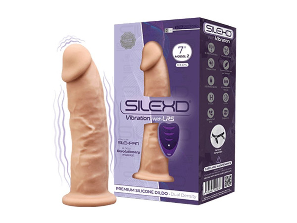 SilexD Model 2 Vibrating Premium Silicone Dual Density Dildo 7 with Remote