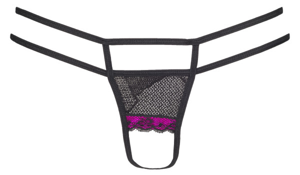 Tanga Cassis V-6558 černo-růžová - Axami XL