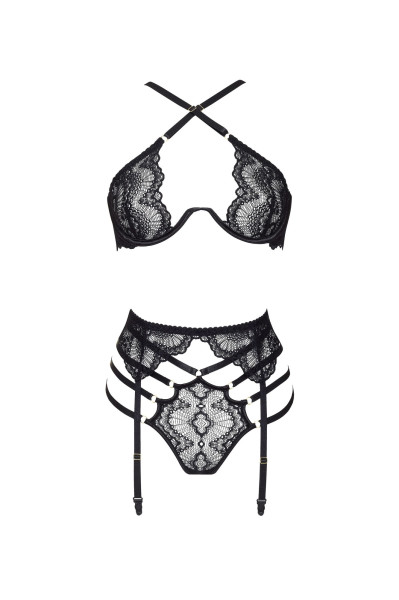 Dámská erotická souprava Natasha - BEAUTY NIGHT FASHION černá L/XL