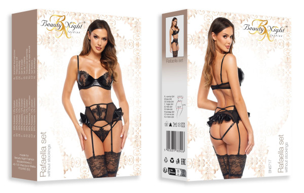 Dámská erotická souprava Rafaella set - BEAUTY NIGHT FASHION černá L/XL